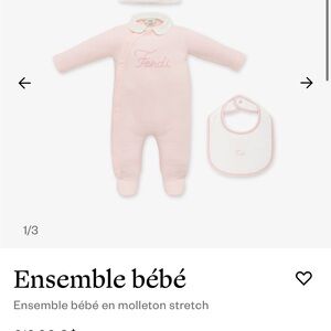 Fendi Soft Pink Baby Bib Set